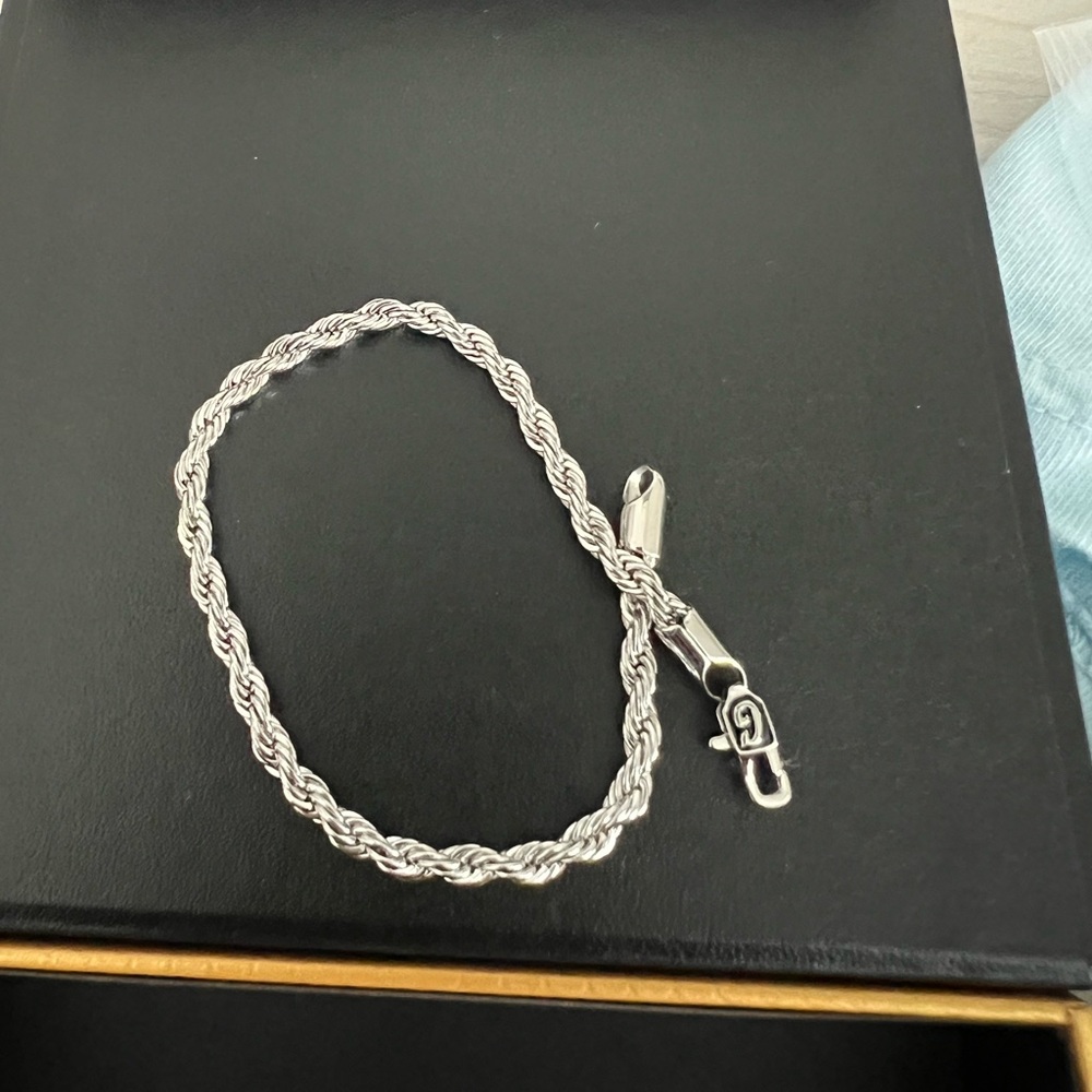 GLD Rope Bracelet in White Gold - 4 mm